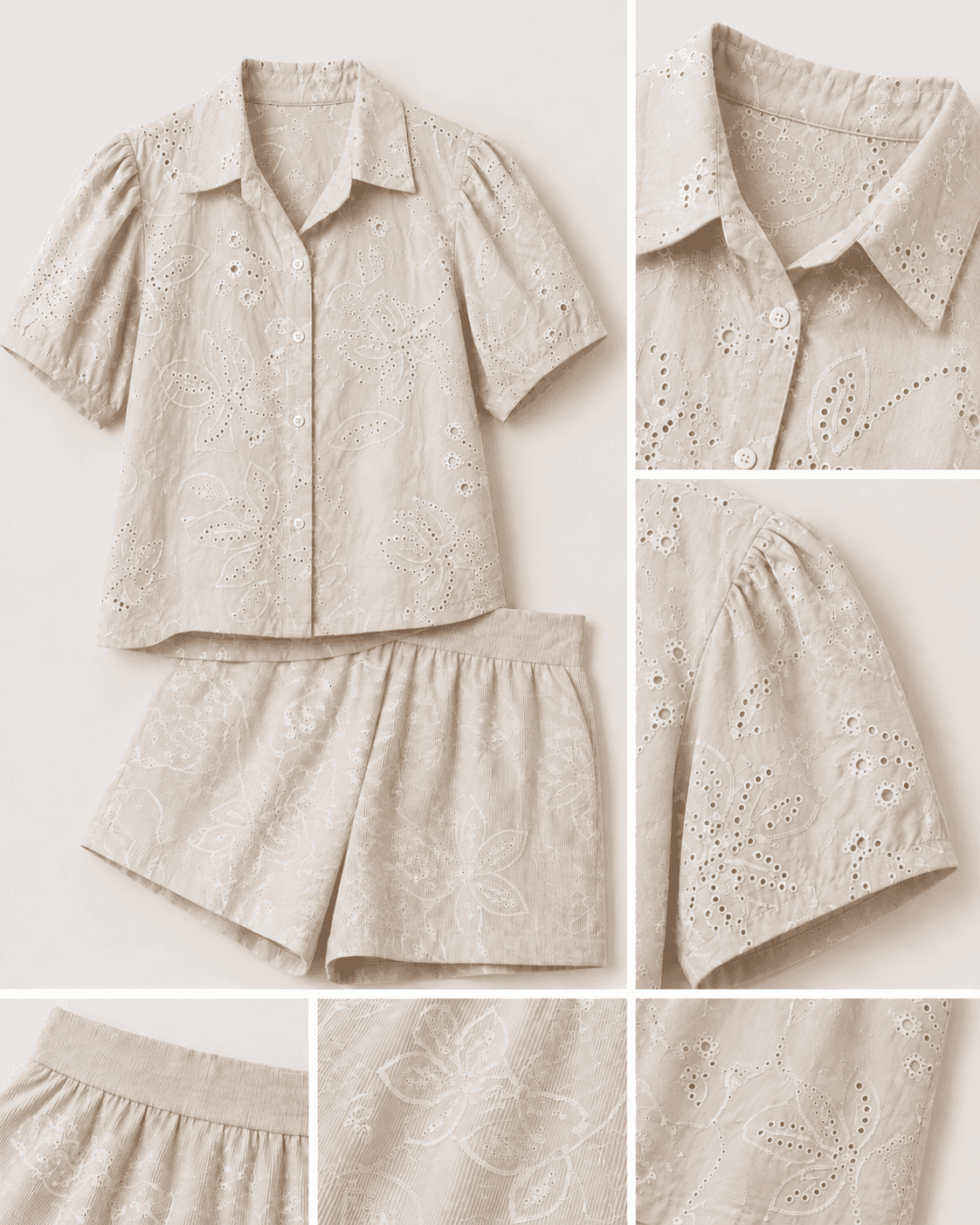 Set beige ojalillo S/M