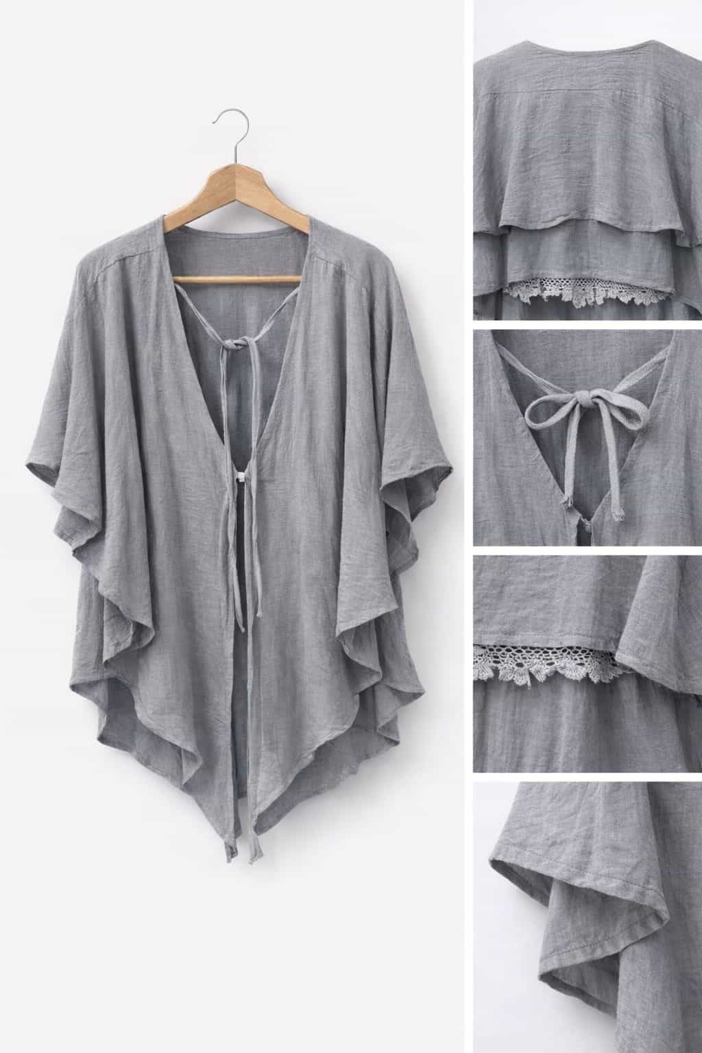 Blusa gris mariposa M