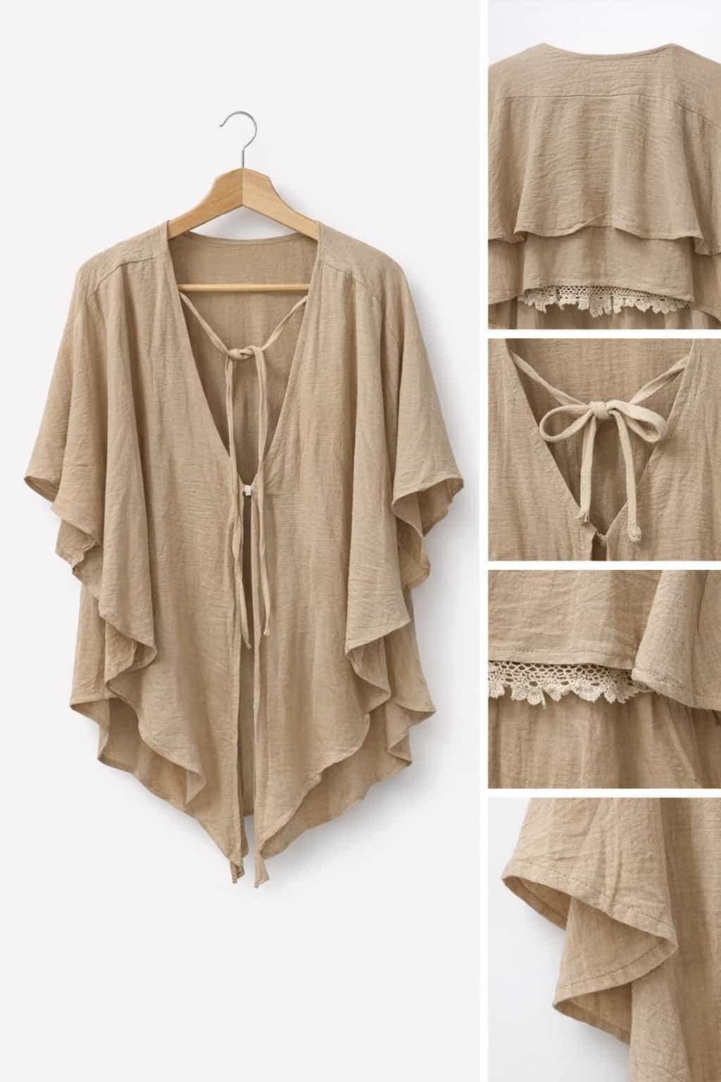 Blusa caqui mariposa L