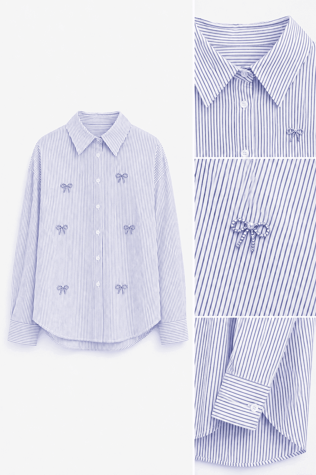 Blusa rayas azul y blanco L