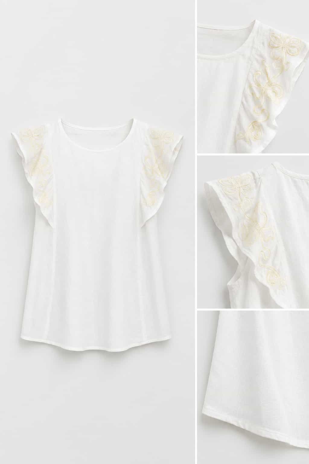 Blusa blanca manga sisa M/L