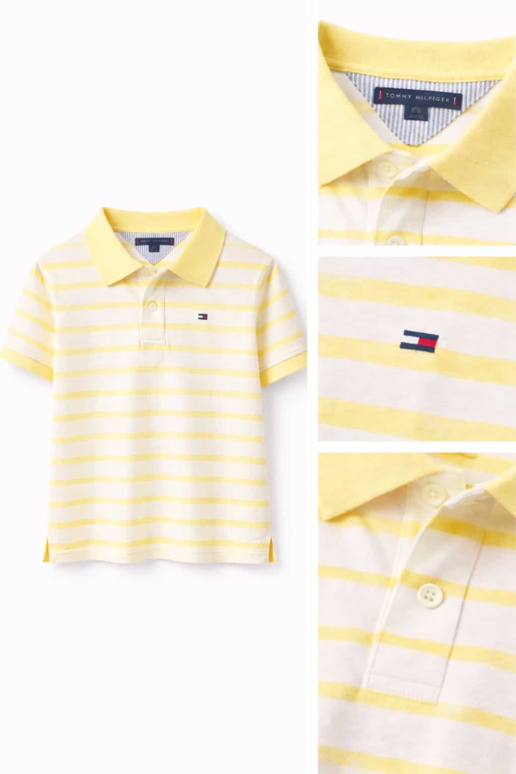 Camisueter blanco rayas amarillad Tommy Hilfiger XL