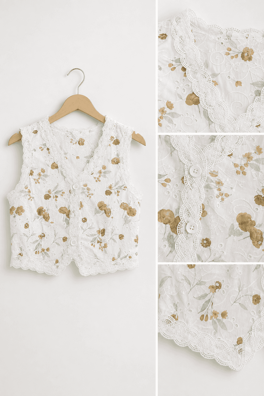 Set blanco estampado flores S
