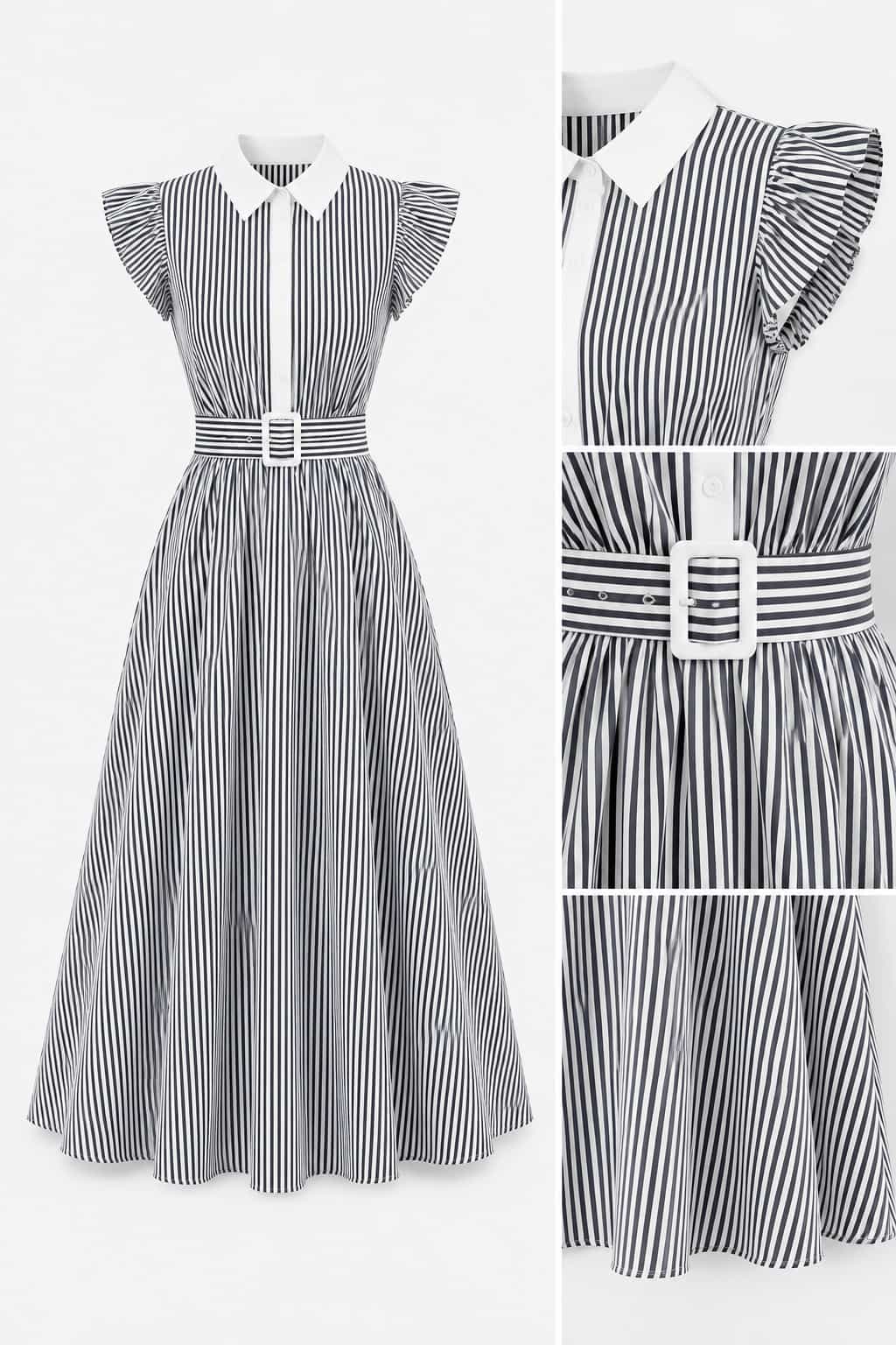 Vestido rayas blanco y negro M