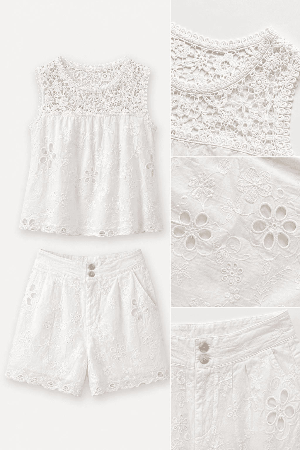 Set blanco bordado S/M