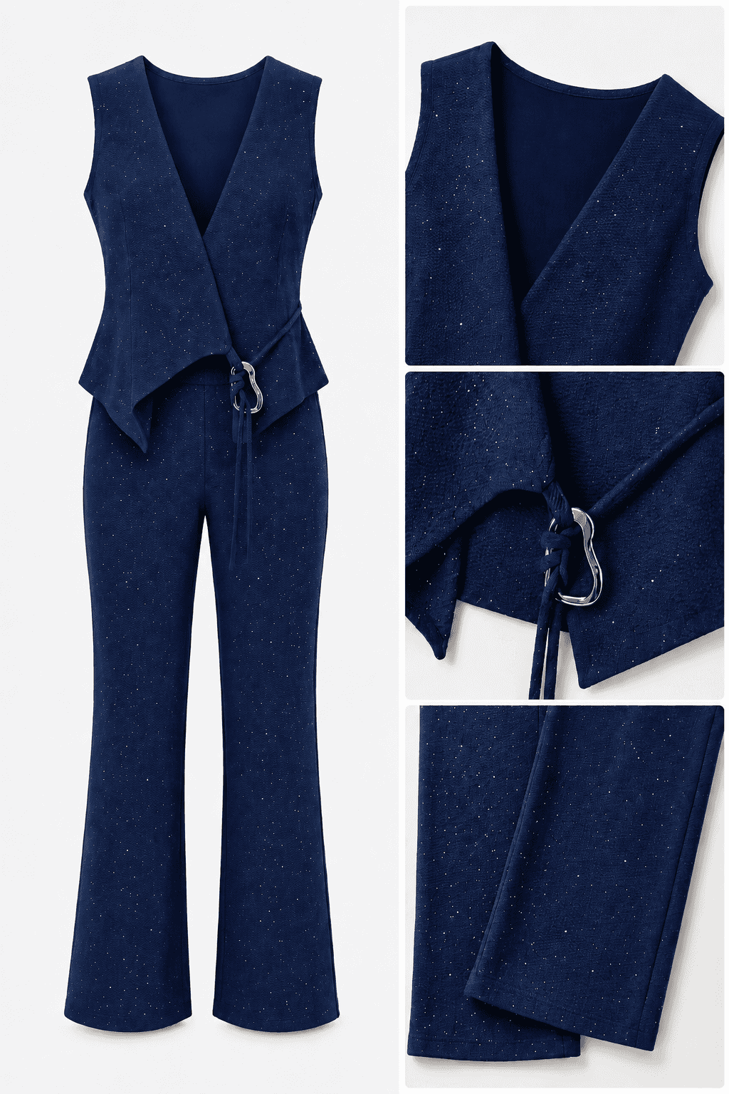 Set azul marino con puntos brillantes S/M