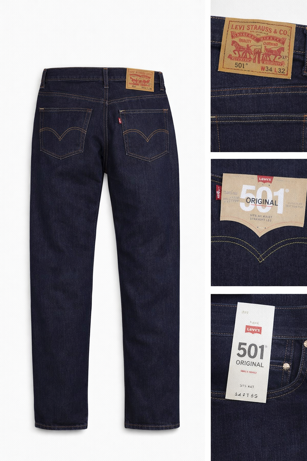 Pantalon jean Levi's azul oscuro tipo vaquero