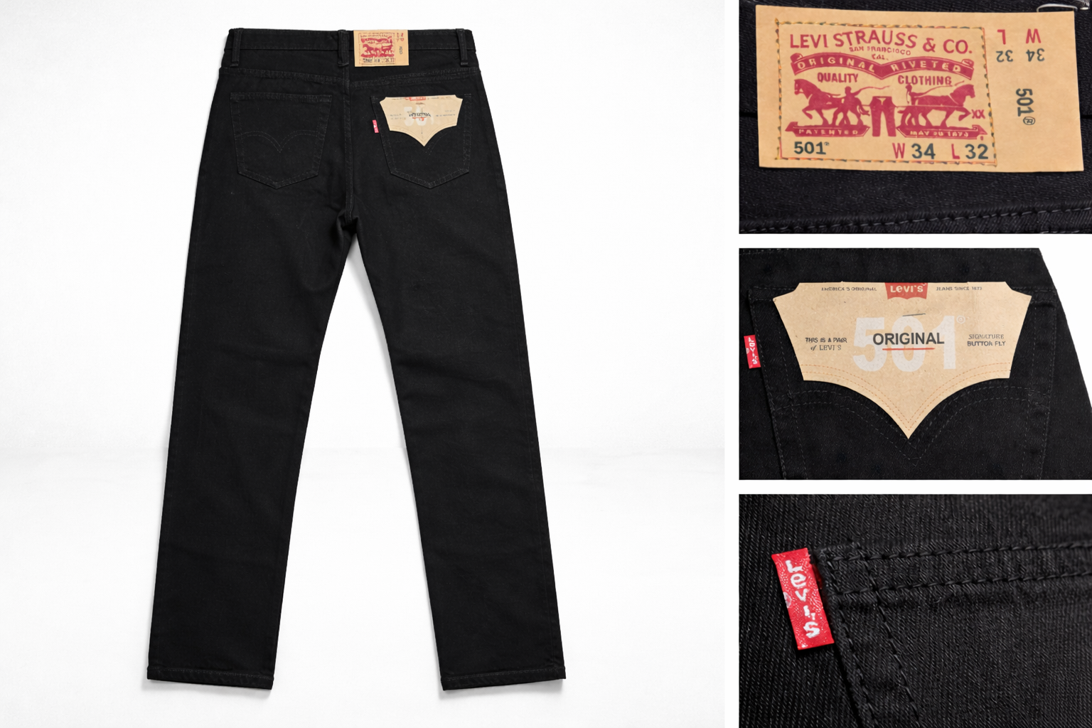 Pantalon Levi's negro tipo vaquero