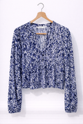 Blusa Stradivarius Manchas azules y blanco