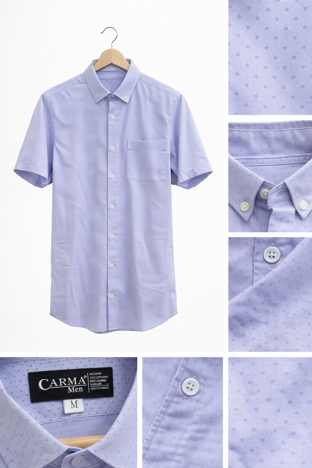Camisa Carma Azul celeste tipo manga corta