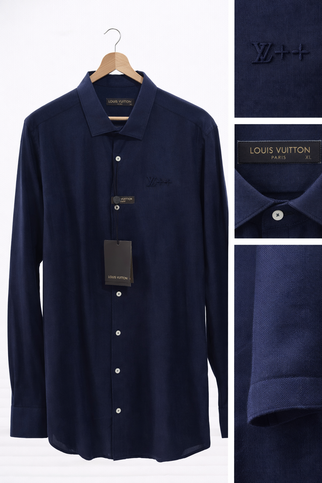 Camisa Louis vuitton Azul midnight tipo manga larga