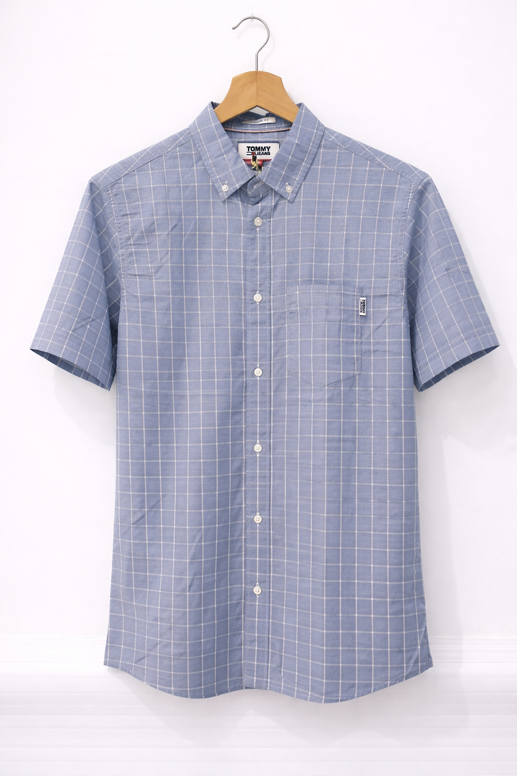 Camisa Tommy hilfiger Azul grisaceo tipo manga corta
