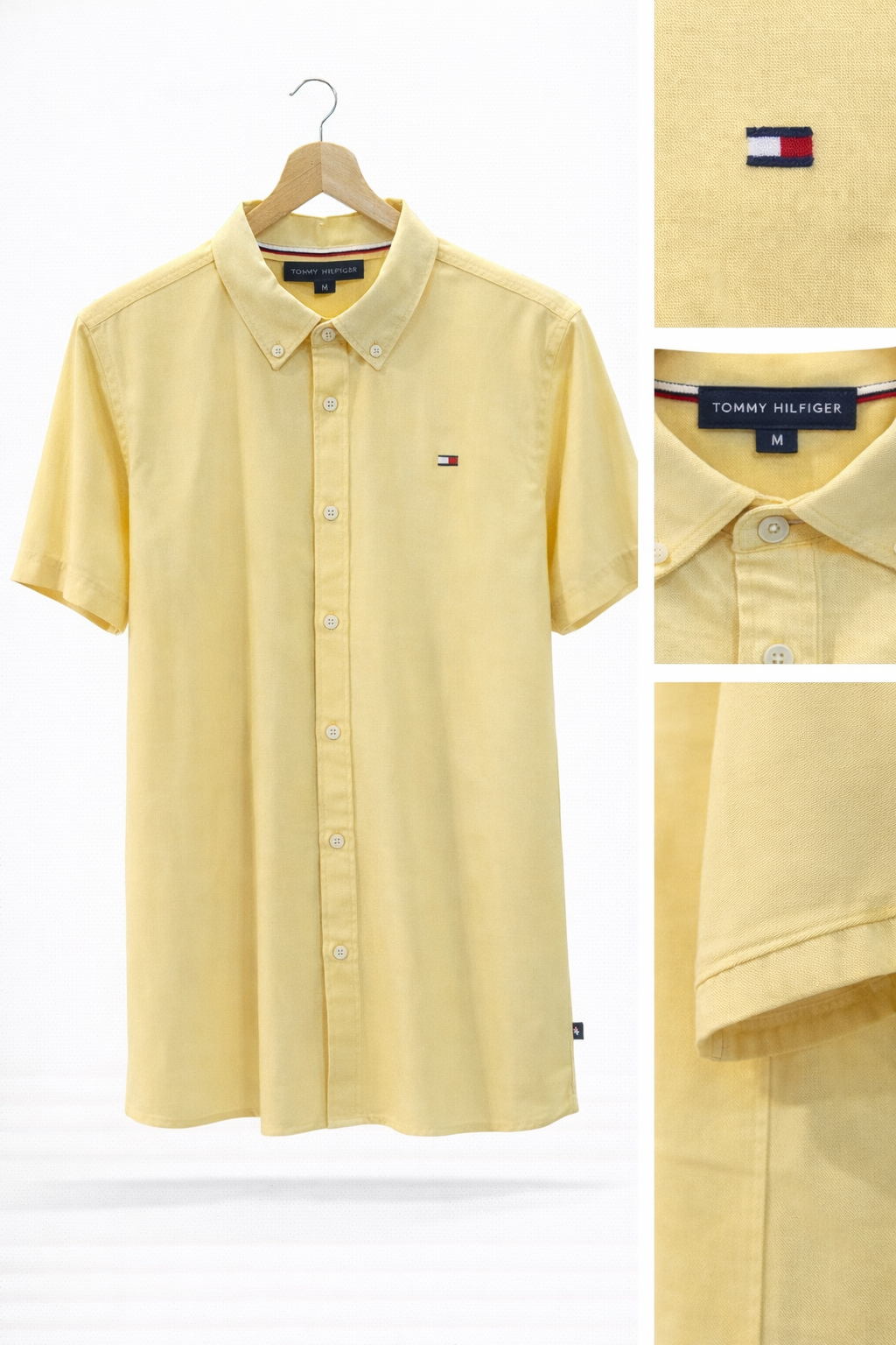 Camisa Tommy hilfiger amarilla tipo manga corta