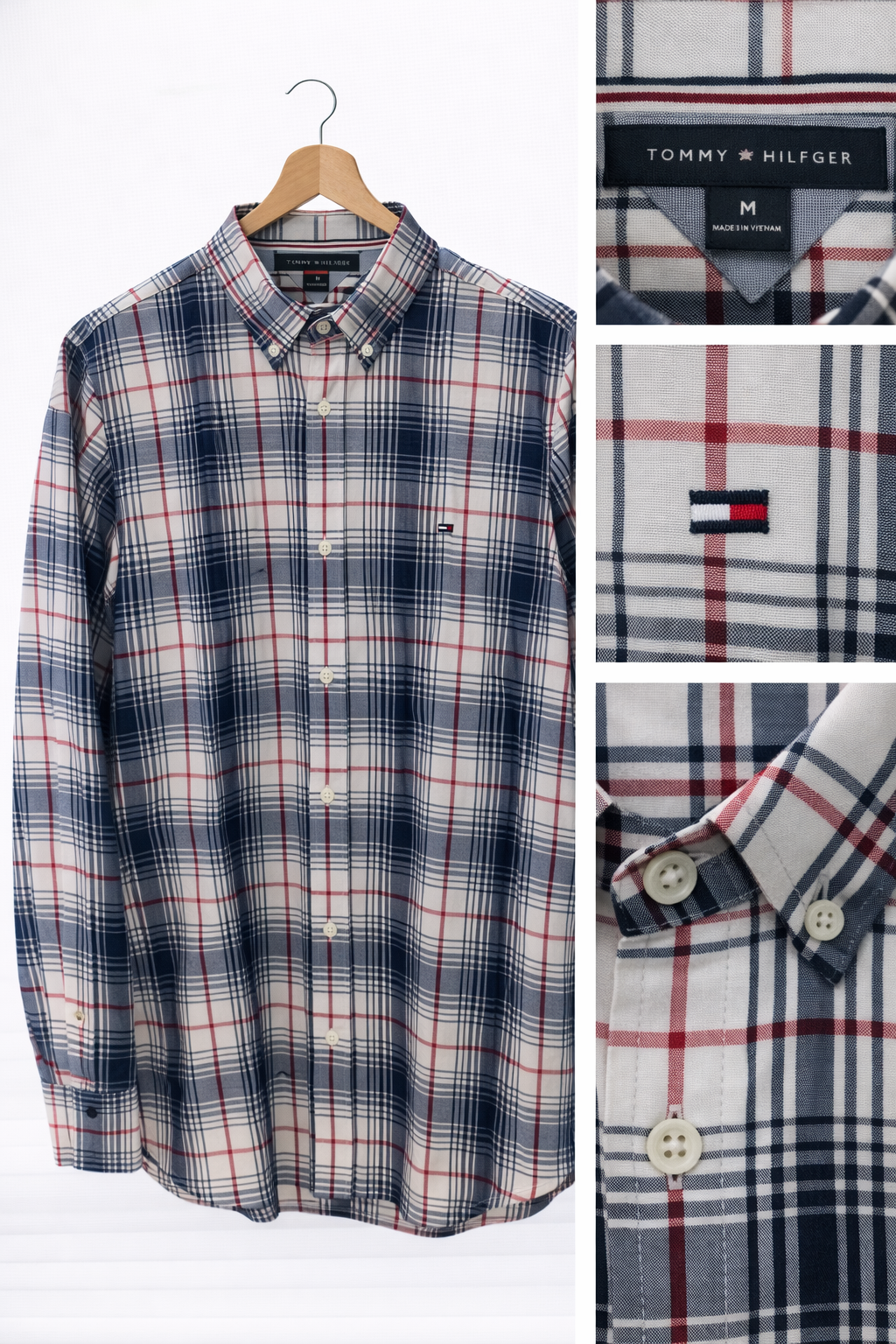 Camisa Tommy hilfiger cuadros tipo manga larga