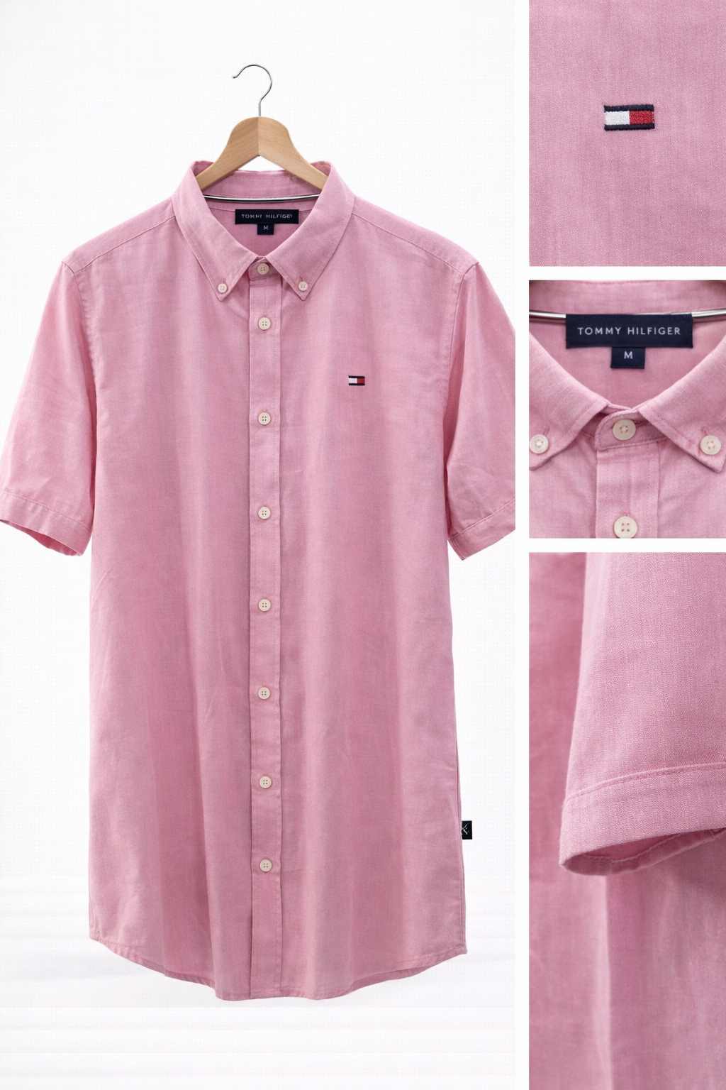 Camisa Tommy hilfiger Rosada tipo manga corta