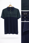 Camiseta Armany Exchange verde pantano y azul oscuro tipo polo