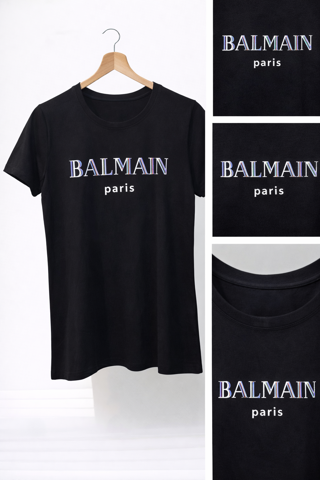 Camiseta Balmain negro tipo basica