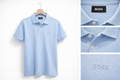 Camiseta Boss azul celeste tipo polo