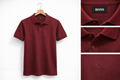 Camiseta Boss rojo vino tinto tipo polo