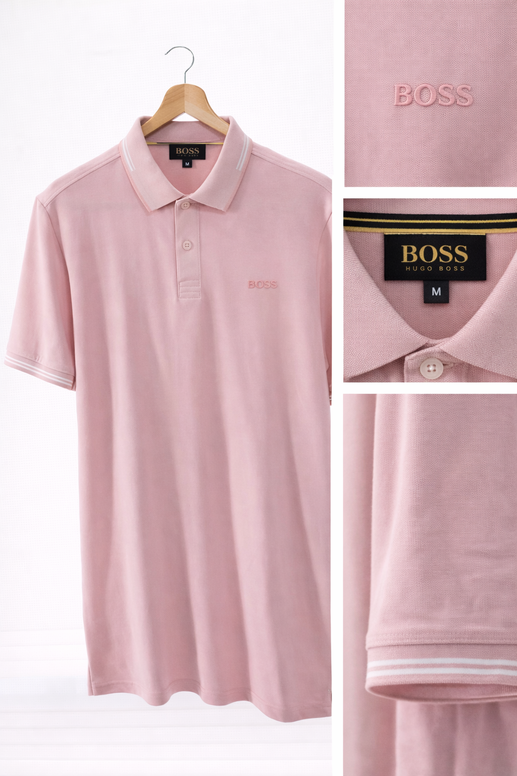 Camiseta Boss Rosa pastel tipo polo