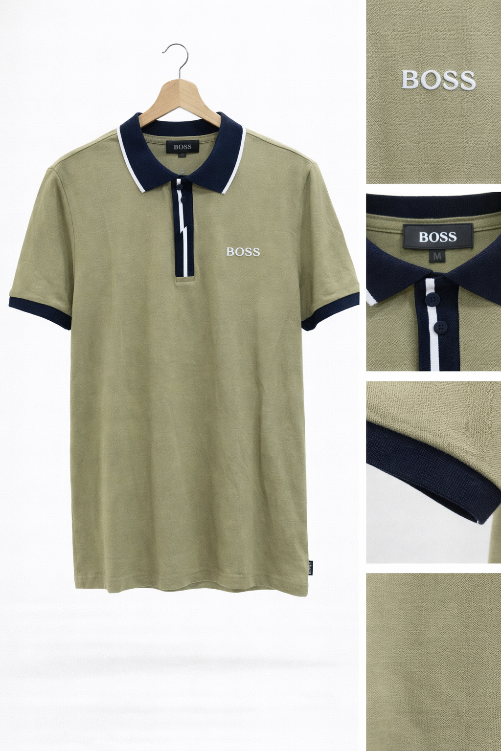 Camiseta Boss Verde aceituna tipo polo