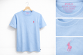 Camiseta Polo Ralph Lauren azul celeste logo rosado tipo basica