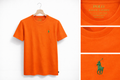 Camiseta Polo Ralph Lauren naranja logo verde tipo basica